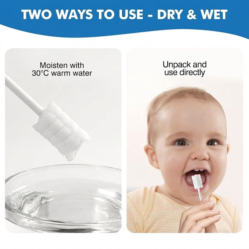 Baby oral cleaner wet method